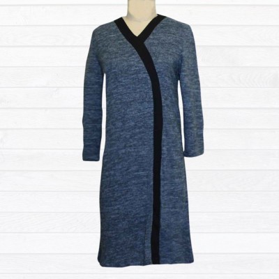 Robe adaptée manches longues bleu denim