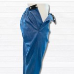 Jeans adapté bleu pâle pour femme avec ouvertures aux côtés