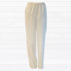 Pantalon adapté polyester blanc pour femme avec velcros aux côtés
