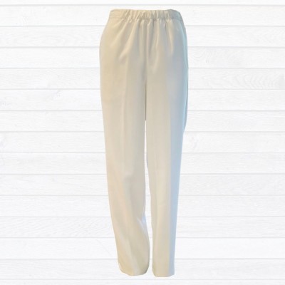 Pantalon adapté polyester blanc pour femme avec velcros aux côtés
