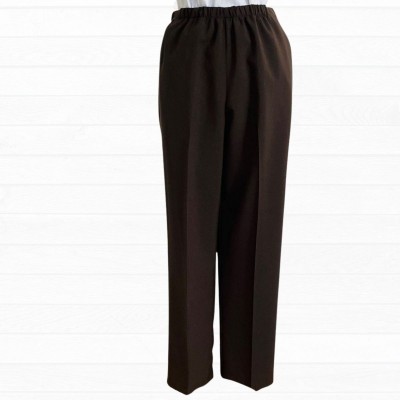 Pantalon adapté polyester brun pour femme à ouvertures aux côtés