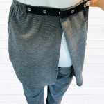 Pantalon adapté tricot de coton sans siège gris pour femme
