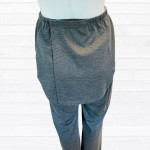 Pantalon adapté tricot de coton sans siège gris pour femme