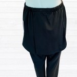 Pantalon adapté tricot de coton sans siège noir pour femme
