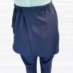 Pantalon adapté sans siège marine pour femme avec panneaux de dignité