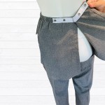Pantalon adapté sans siège gris chiné pour femme avec panneaux de dignité
