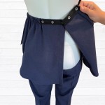 Pantalon adapté sans siège marine pour femme avec panneaux de dignité