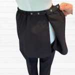 Pantalon adapté sans siège noir pour femme avec panneaux de dignité