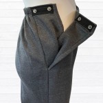 Pantalon adapté en coton ouaté gris pour homme avec ouvertures aux côtés