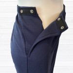 Pantalon adapté en coton ouaté marine pour homme avec ouvertures aux côtés