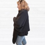 NOUVEAUTÉ | Cape/manteau en polaire ligné noir pour fauteuil roulant