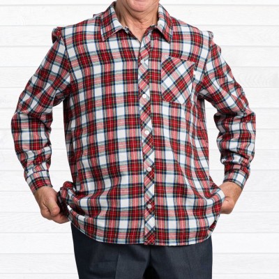 Chemise adaptée pour homme à carreaux rouge
