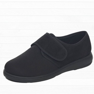 Chaussure noire extensible pour pieds sensibles unisexe